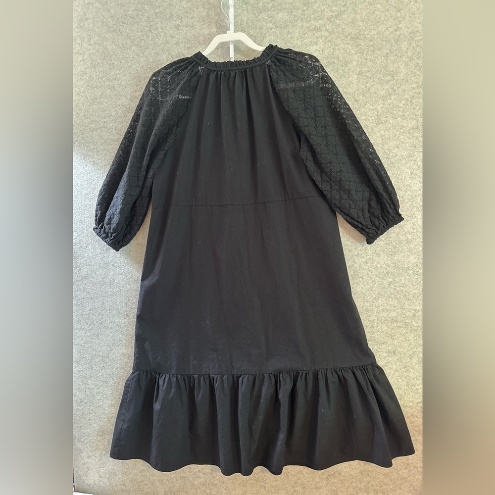 GAP Black Ruffle V-Neck Casual Dress - Picture 3 of 8